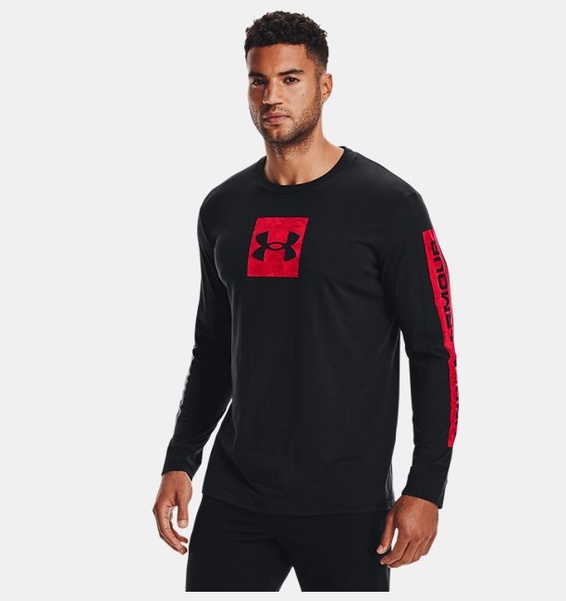 Siyah Erkek UA Camo Boxed Sportstyle Uzun Kollu T-shirt