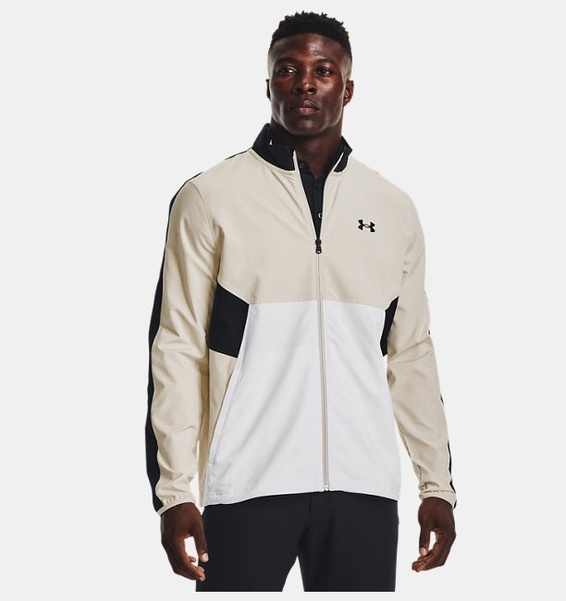 Beyaz Erkek UA Storm Windstrike Tam Boy Fermuarlı Sweatshirt
