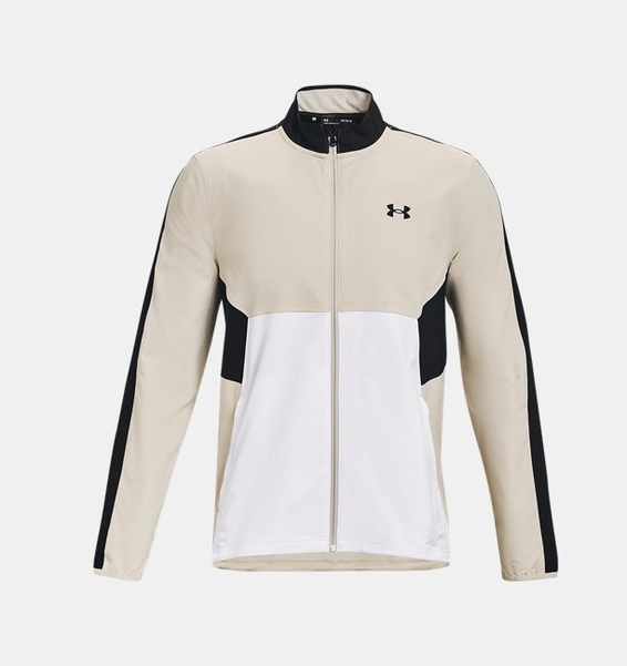 Beyaz Erkek UA Storm Windstrike Tam Boy Fermuarlı Sweatshirt