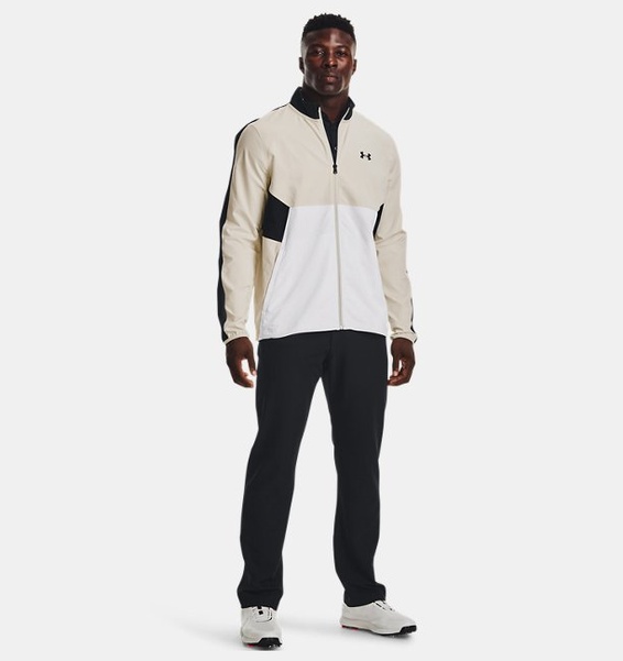 Beyaz Erkek UA Storm Windstrike Tam Boy Fermuarlı Sweatshirt