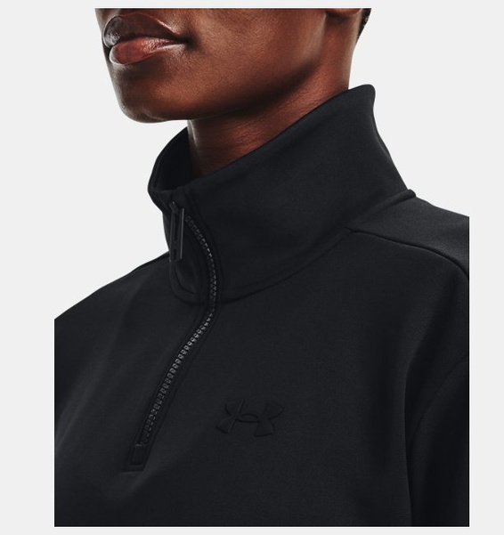 Siyah Kadın Armour Fleece® ¼ Fermuarlı Sweatshirt