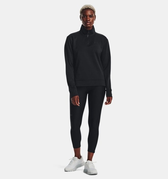 Siyah Kadın Armour Fleece® ¼ Fermuarlı Sweatshirt