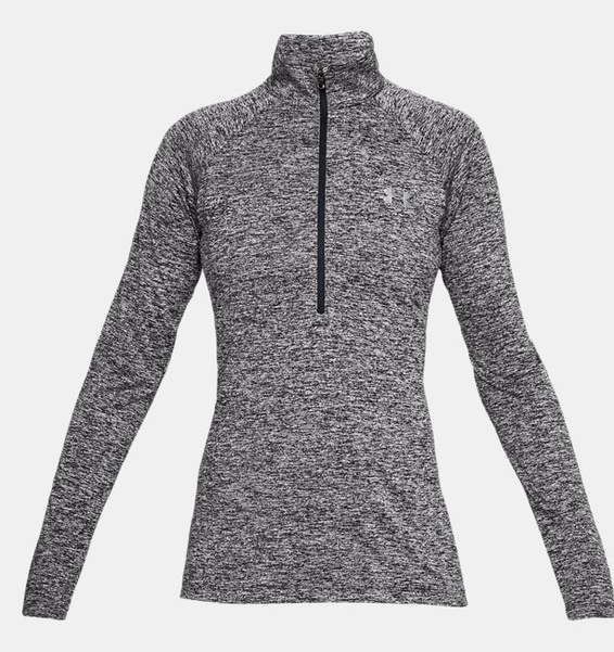 Siyah Kadın UA Tech™ Twist ½ Boy Fermuarlı Sweatshirt