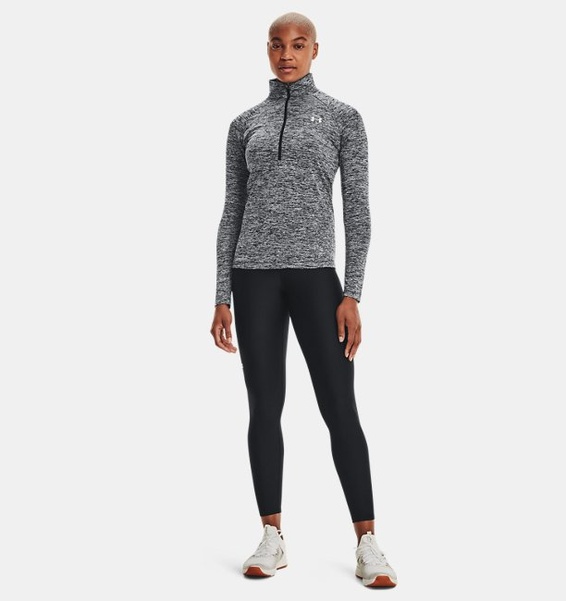 Siyah Kadın UA Tech™ Twist ½ Boy Fermuarlı Sweatshirt