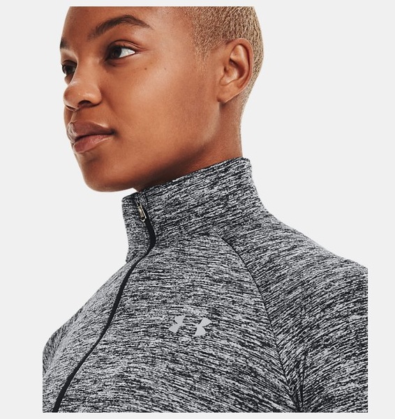 Siyah Kadın UA Tech™ Twist ½ Boy Fermuarlı Sweatshirt