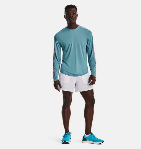 Mavi Erkek UA Koşu Anywhere Breeze Uzun Kollu T-shirt