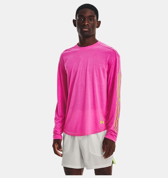 Pembe Erkek UA Koşu Anywhere Breeze Uzun Kollu T-shirt