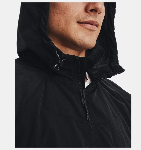 Siyah Erkek UA RUSH™ Dokuma Tam Boy Fermuarlı Sweatshirt