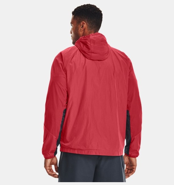 Kırmızı Erkek UA RUSH™ Dokuma Tam Boy Fermuarlı Sweatshirt