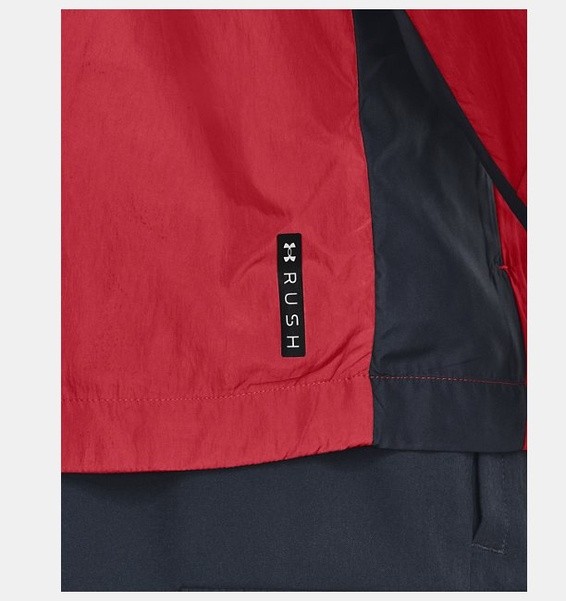 Kırmızı Erkek UA RUSH™ Dokuma Tam Boy Fermuarlı Sweatshirt