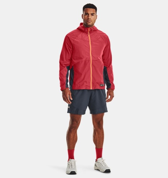Kırmızı Erkek UA RUSH™ Dokuma Tam Boy Fermuarlı Sweatshirt