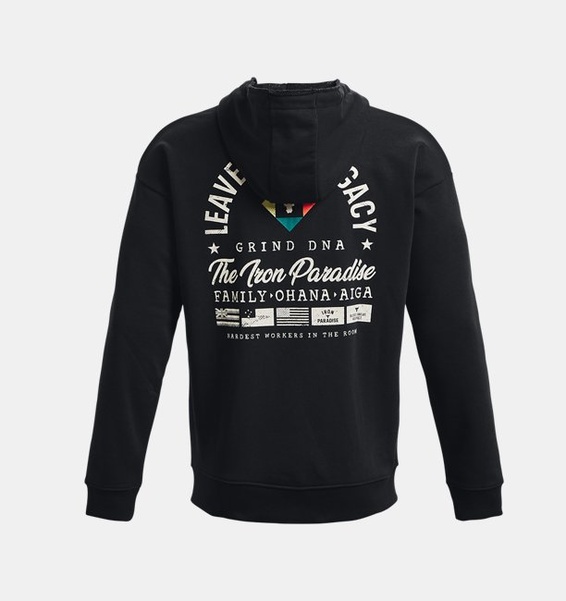 Siyah Erkek Project Rock Heavyweight Terry Tam Boy Fermuarlı Sweatshirt