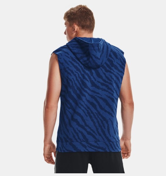 Mavi Erkek Project Rock Rival Fleece Sleeveless Baskılı Tam Boy Fermuarlı Sweatshirt