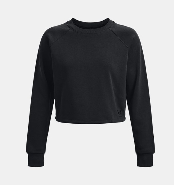 Siyah Kadın UA Terry Crop Uzun Kollu T-shirt