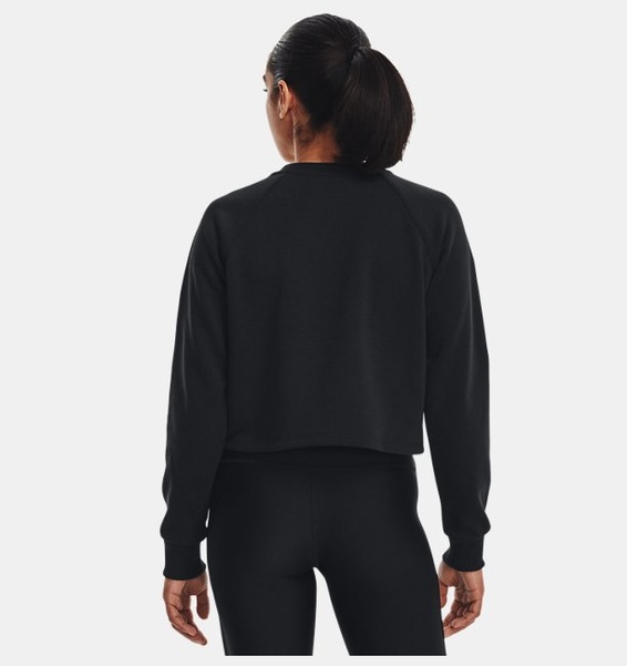 Siyah Kadın UA Terry Crop Uzun Kollu T-shirt