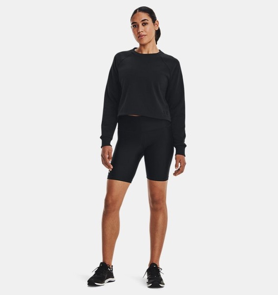 Siyah Kadın UA Terry Crop Uzun Kollu T-shirt