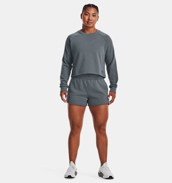 Gri Kadın UA Terry Crop Uzun Kollu T-shirt