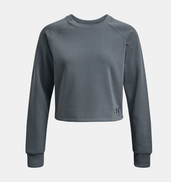 Gri Kadın UA Terry Crop Uzun Kollu T-shirt