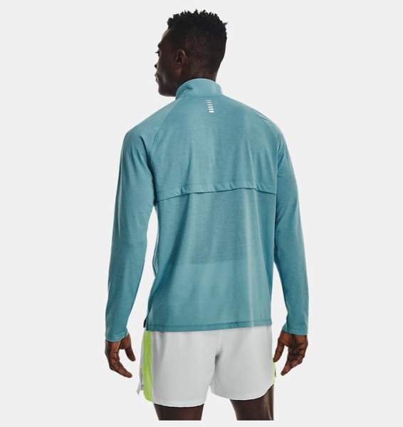Mavi ErkekUA Streaker Koşu ½ Fermuarlı Sweatshirt