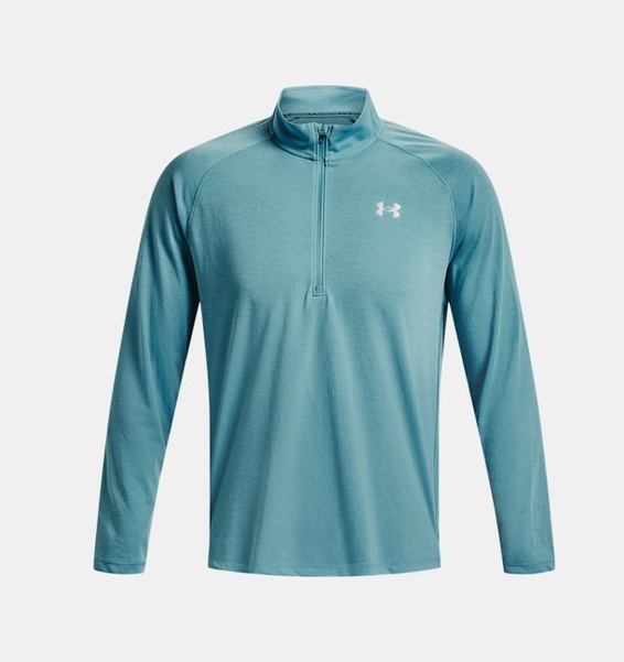 Mavi ErkekUA Streaker Koşu ½ Fermuarlı Sweatshirt