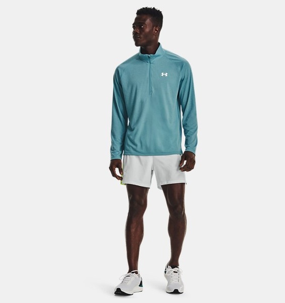 Mavi ErkekUA Streaker Koşu ½ Fermuarlı Sweatshirt