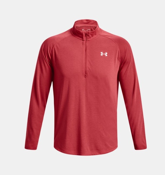 Kırmızı ErkekUA Streaker Koşu ½ Fermuarlı Sweatshirt