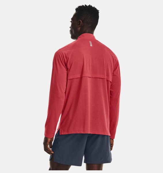 Kırmızı ErkekUA Streaker Koşu ½ Fermuarlı Sweatshirt
