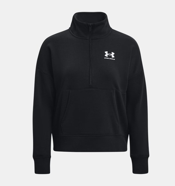 Siyah Kadın UA Rival Fleece ½ Fermuarlı Sweatshirt