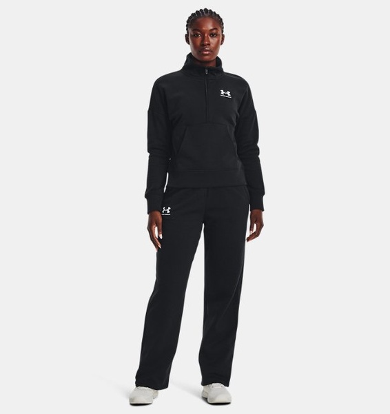 Siyah Kadın UA Rival Fleece ½ Fermuarlı Sweatshirt