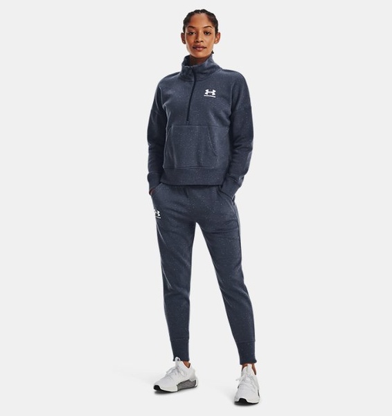 Gri Kadın UA Rival Fleece ½ Fermuarlı Sweatshirt