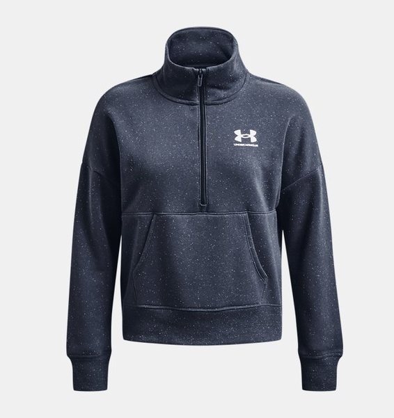 Gri Kadın UA Rival Fleece ½ Fermuarlı Sweatshirt