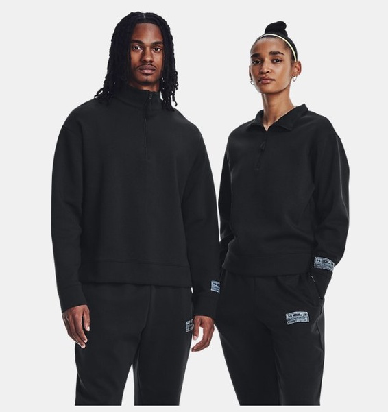 Siyah Unisex UA Summit Örgü ½ Fermuarlı Sweatshirt