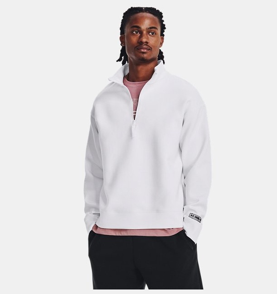Beyaz Unisex UA Summit Örgü ½ Fermuarlı Sweatshirt