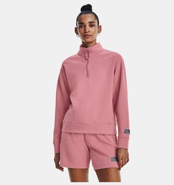 Pembe Unisex UA Summit Örgü ½ Fermuarlı Sweatshirt