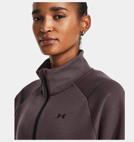 Gri Kadın UA Unstoppable Fleece Tam Boy Fermuarlı Sweatshirt