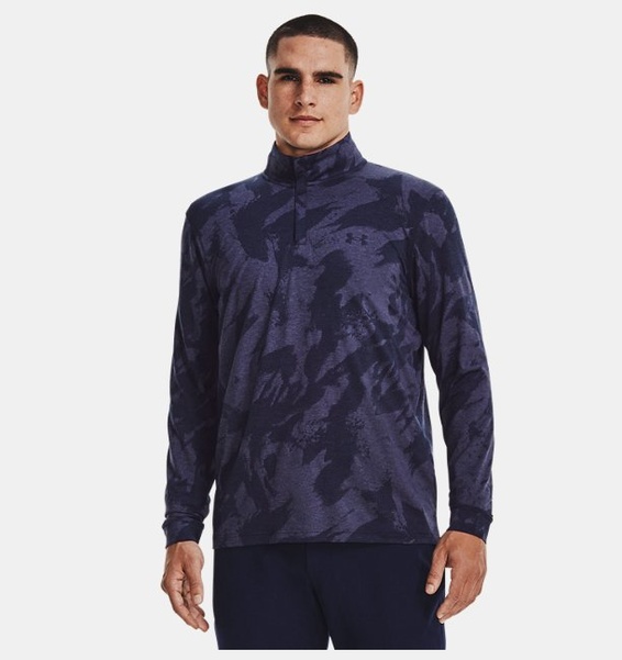 Lacivert Erkek UA Playoff Jacquard ¼ Fermuarlı Sweatshirt