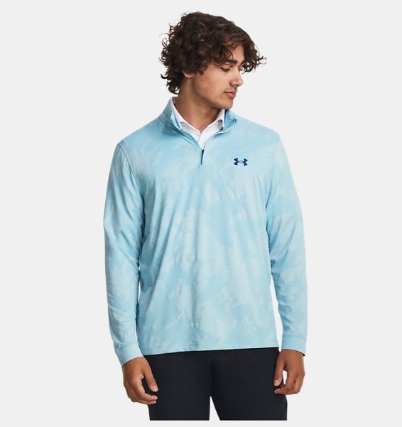 Mavi Erkek UA Playoff Jacquard ¼ Fermuarlı Sweatshirt