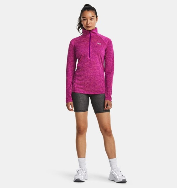Mor Kadın UA Tech™ Twist ½ Boy Fermuarlı Sweatshirt
