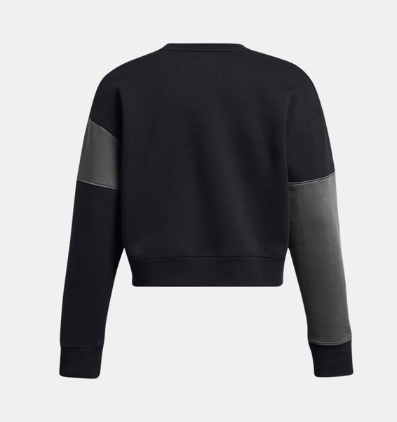 Siyah Kadın UA Icon Fleece Crop Crew Uzun Kollu T-shirt