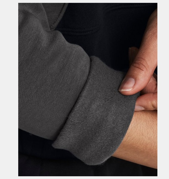 Siyah Kadın UA Icon Fleece Crop Crew Uzun Kollu T-shirt