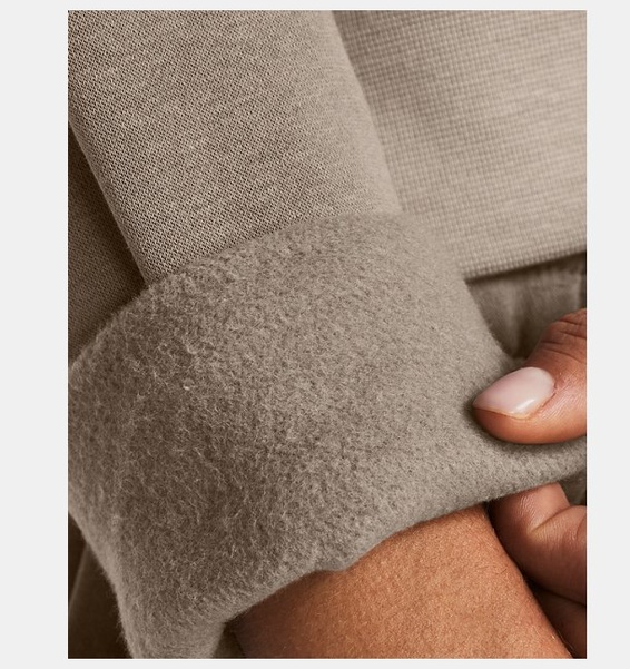 Kahverengi Kadın UA Icon Fleece Crop Crew Uzun Kollu T-shirt