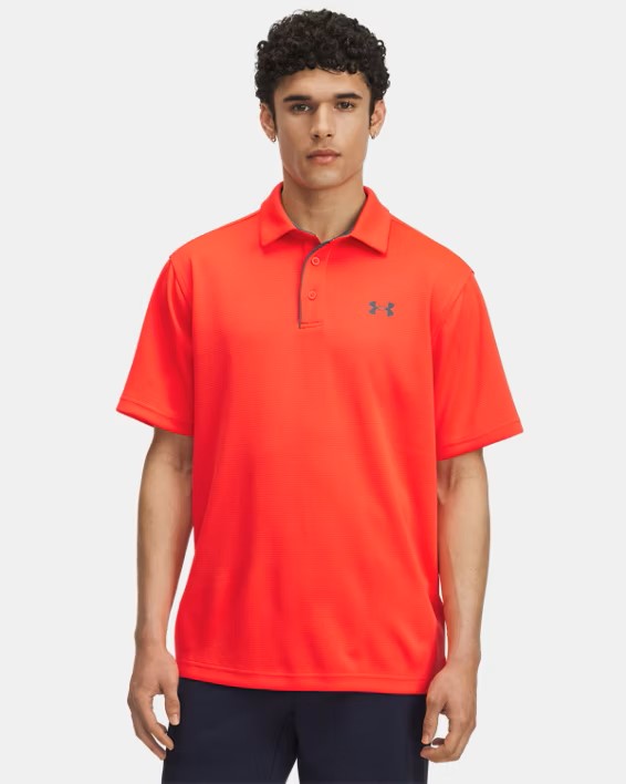 Erkek UA Tech Polo T-shirt Kırmızı