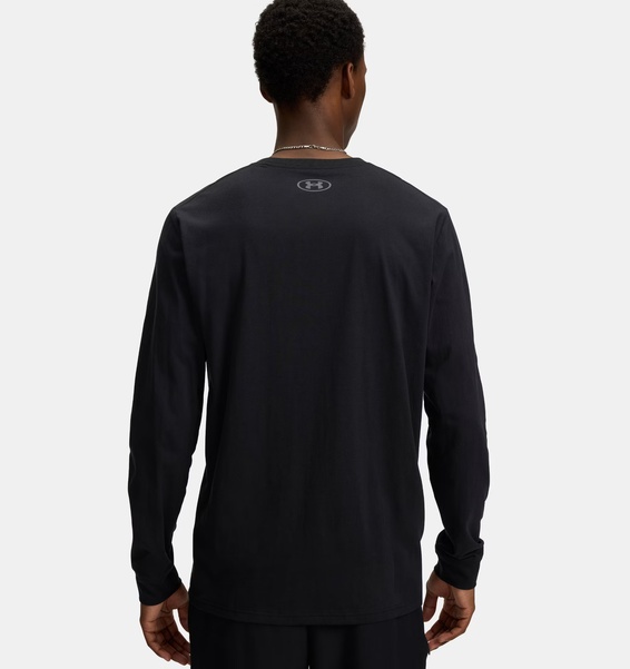 Siyah Erkek UA Sportstyle Left Chest Uzun Kollu T-shirt