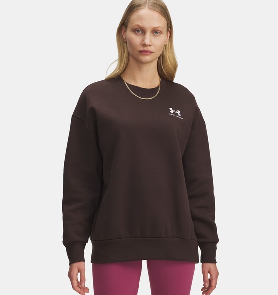 Kahverengi Kadın UA Icon Fleece Oversized Bisiklet Yaka Sweatshirt