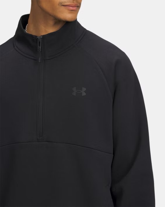 Siyah Erkek UA Unstoppable Fleece Half Zip Sweatshirt