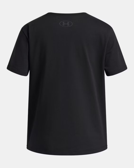 Siyah Kız Çocuk UA Rival Shimmer Kısa Kollu T-Shirt