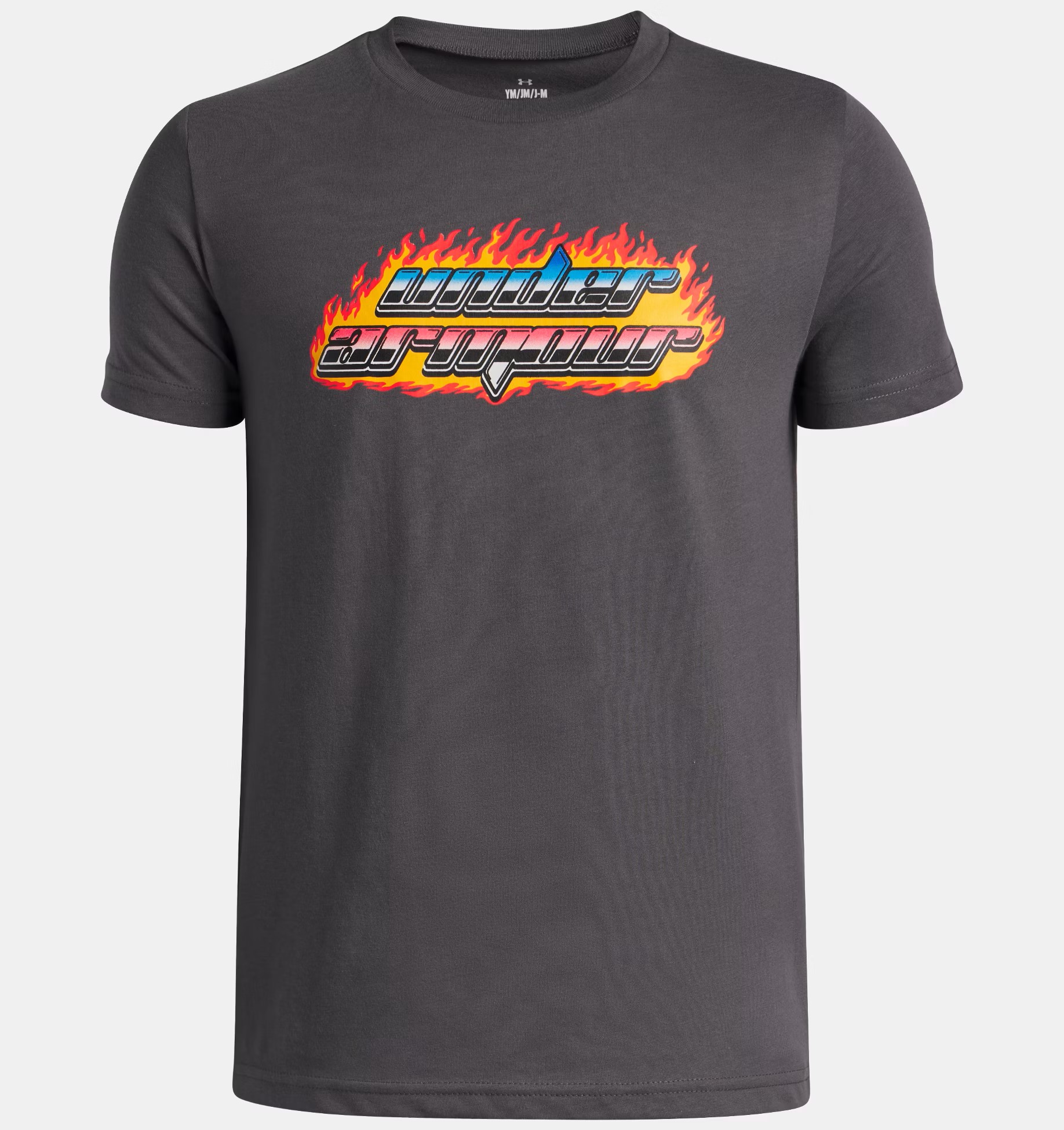 Erkek Çocuk UA Flame Kısa Kollu T-Shirt Gri