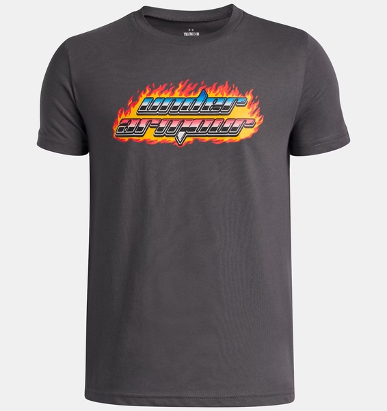 Gri Erkek Çocuk UA Flame Kısa Kollu T-Shirt