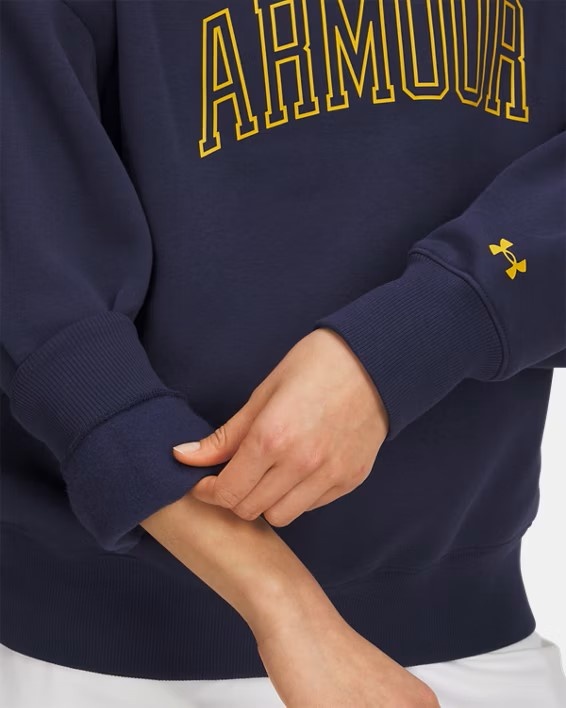 Mavi Kadın UA Rival Fleece Oversize Varsity Crew Sweatshirt