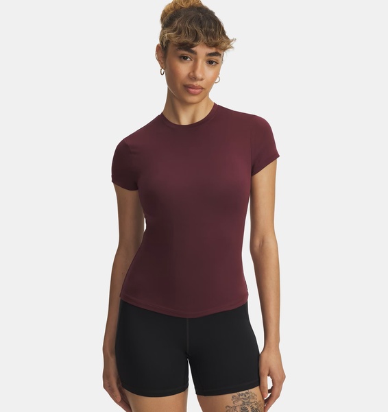 Bordo Kadın UA Meridian Core Kısa Kollu T-Shirt